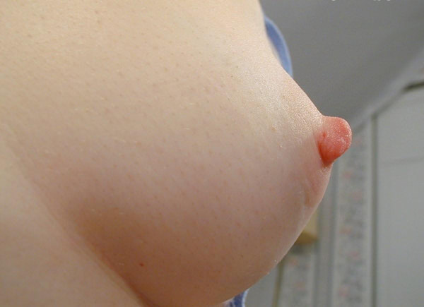 横から撮った乳首接写 5