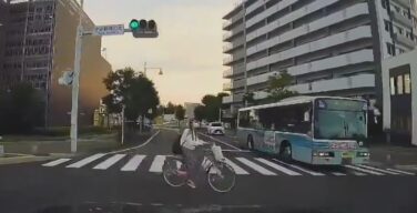 【動画】自転車まんさん、ちょっと危機感が足りない…