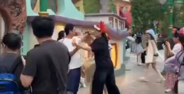 【動画】まんさん、ディズニーランドで大乱闘の末おっぱい丸出しになる