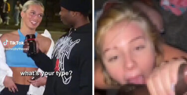 TikTokのインタビューで「黒人が好き」と言った白人美女の30分後の動画、エロすぎる