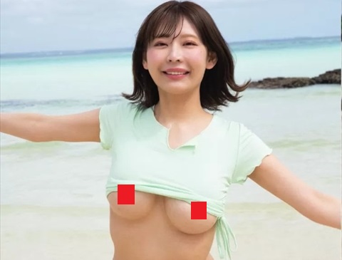 【ポロリ事故】人気グラドル、FLASHグラビアで乳輪がハミ出したカット、そのまま掲載…