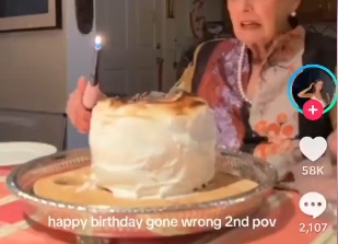 【動画】ババア、バースデーケーキにブランデーをかけて火を付け大炎上ｗｗｗｗｗｗｗ